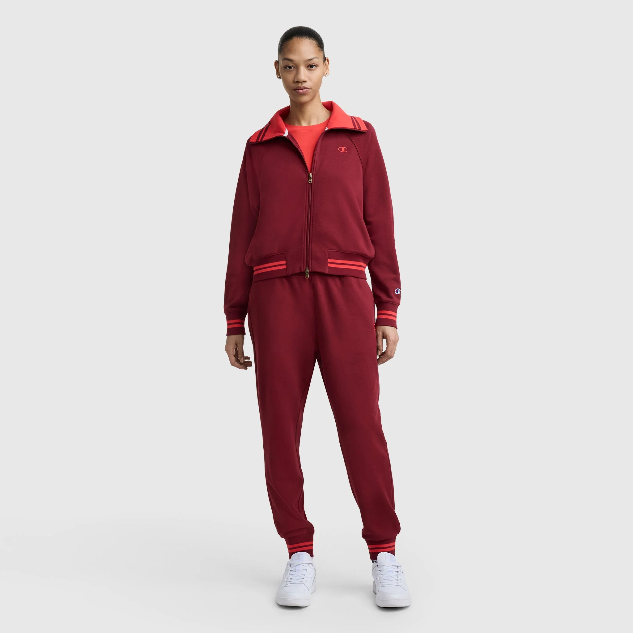 Pitcher Full-Zip Mockneck Top, C Logo