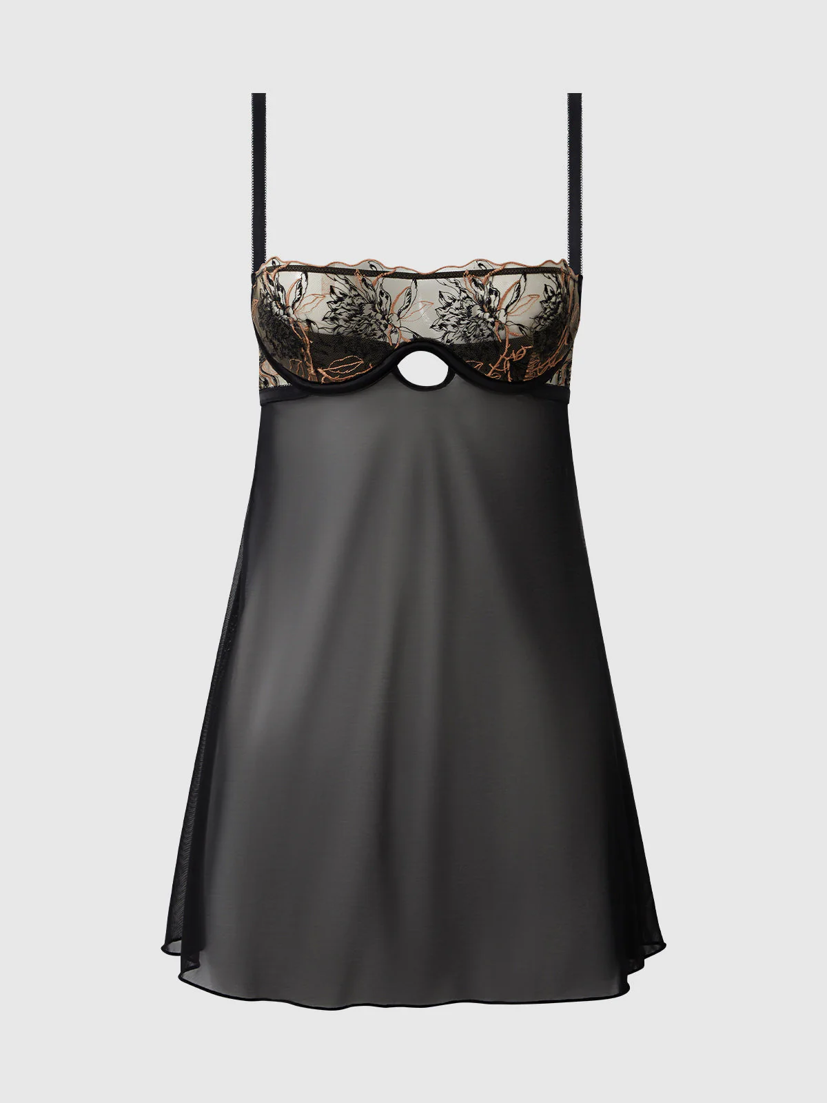 Delfina Embroidered Mono Wire Babydoll