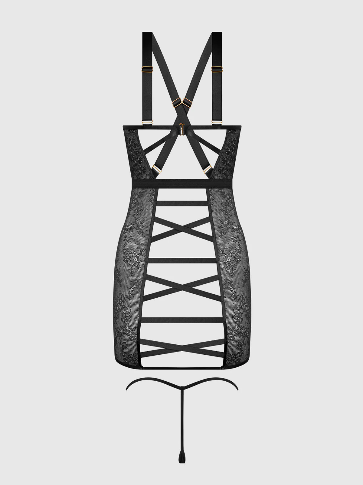 Chiara Lace & Strappy Open Back Chemise