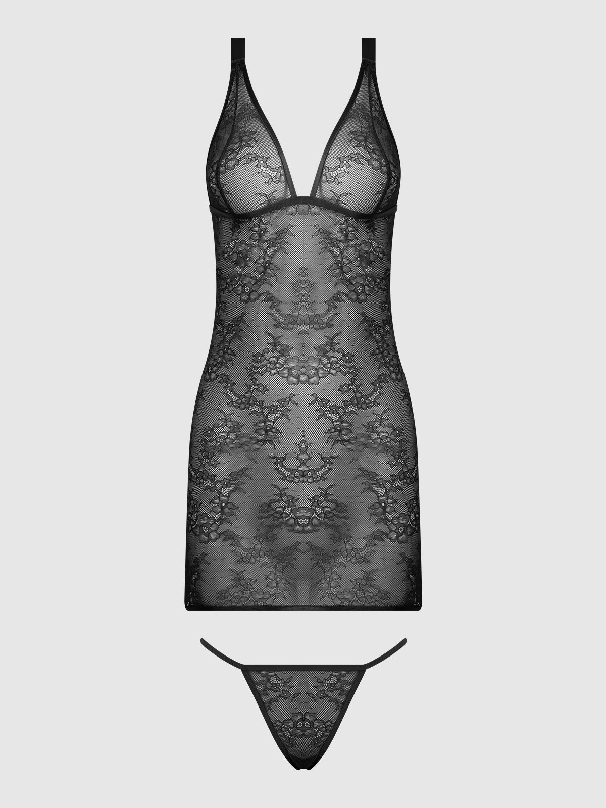 Chiara Lace & Strappy Open Back Chemise