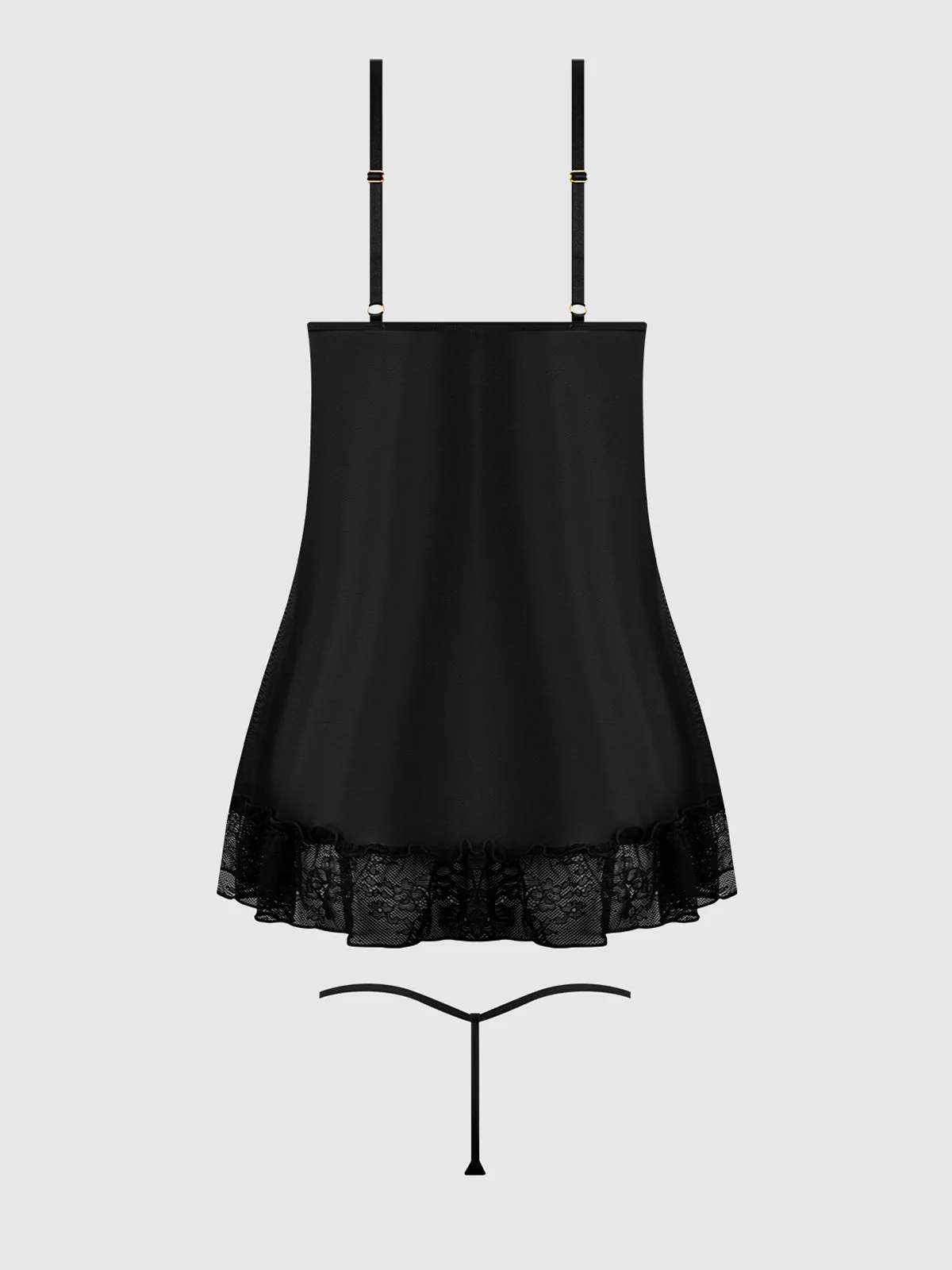 Chiara Lace & Mesh Babydoll Set