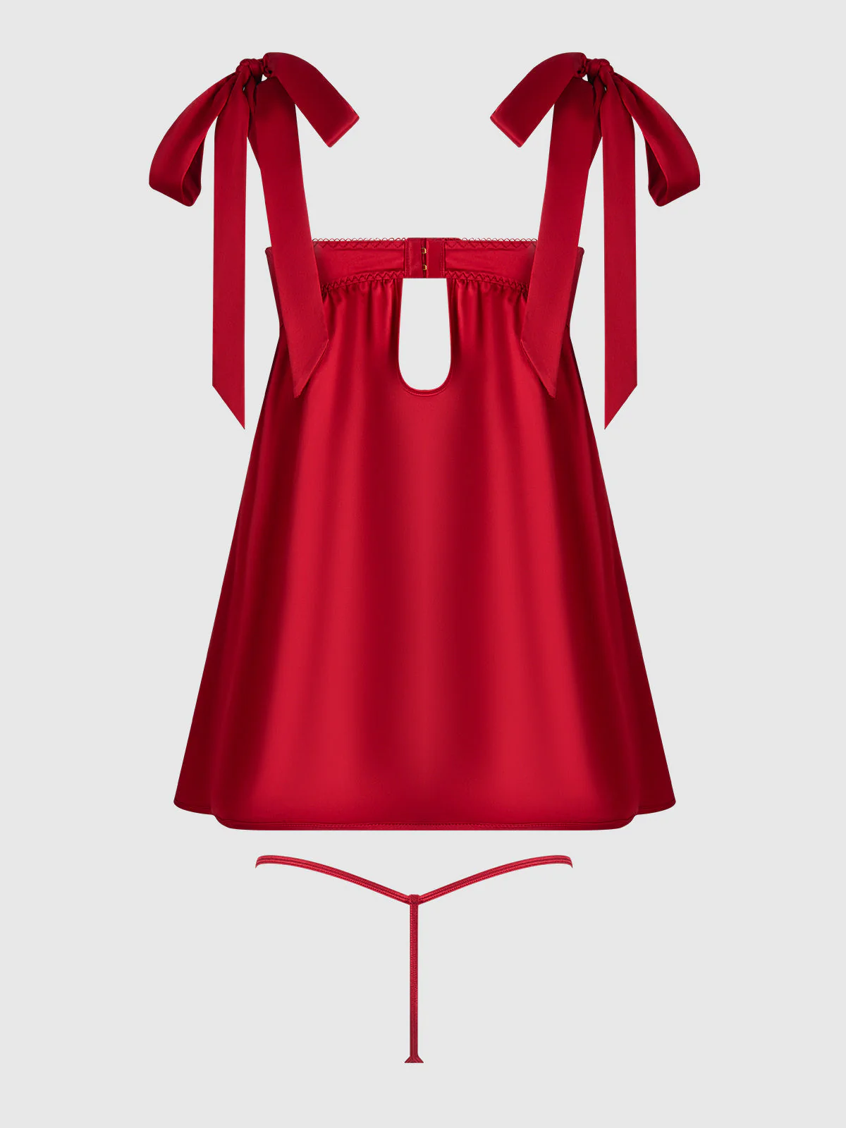 Melrose Satin & Embroidered Lace Underwire Babydoll Set
