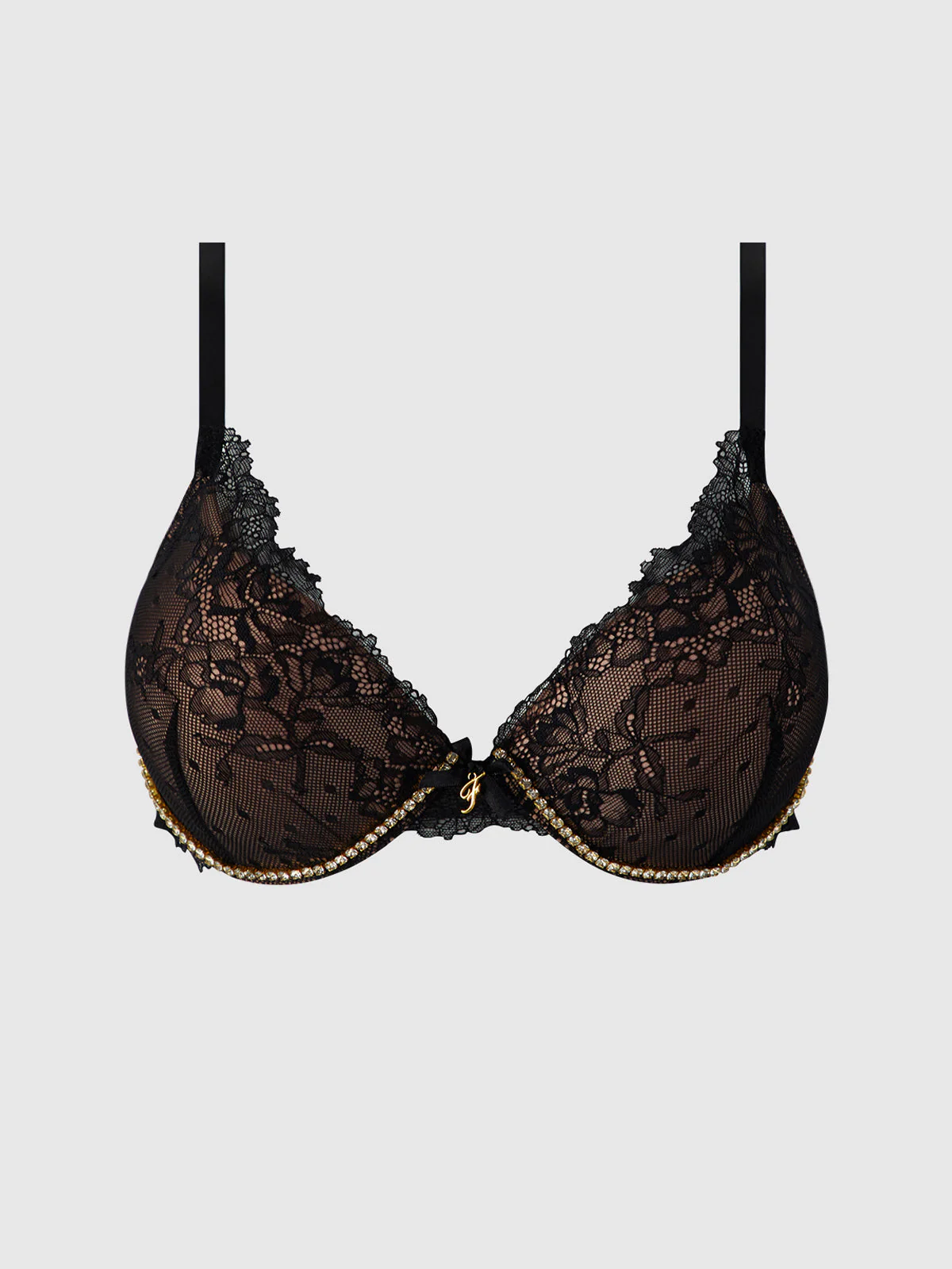 Elizabeth Lace & Rhinestone Push Up Demi