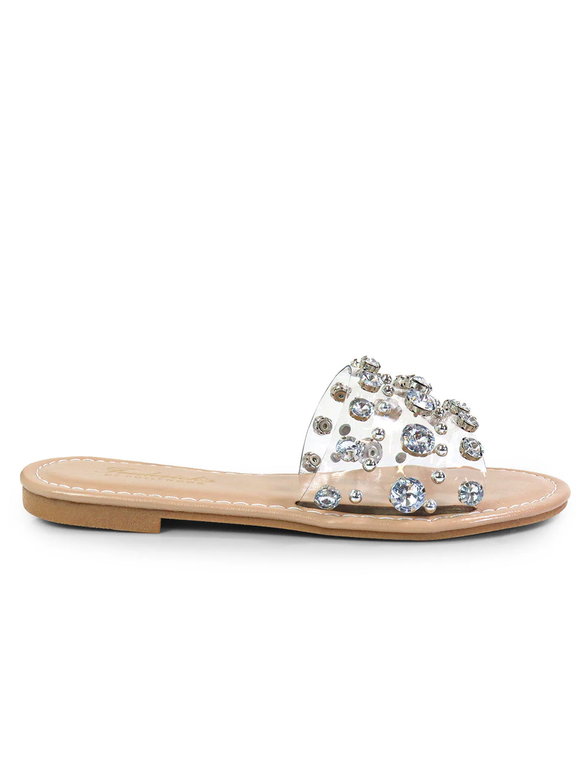 Clarissa Rhinestone Flat Sandal