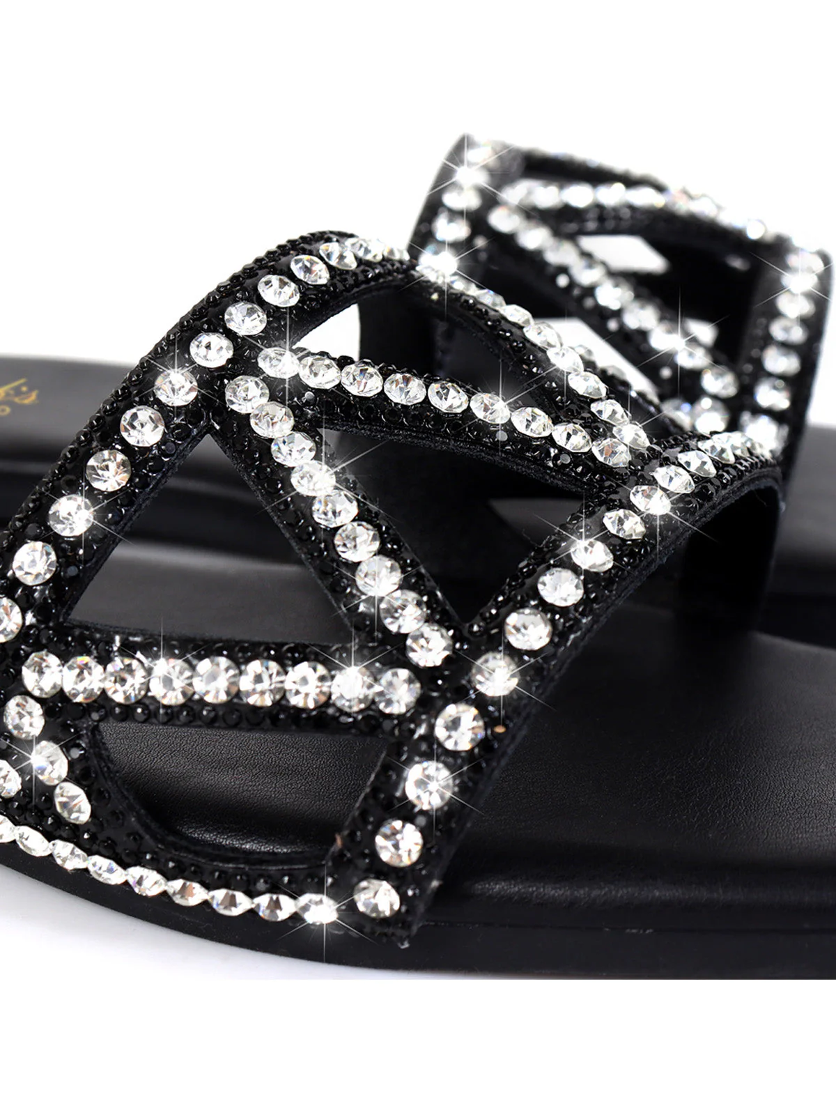 Lucy Rhinestone Flat Sandal