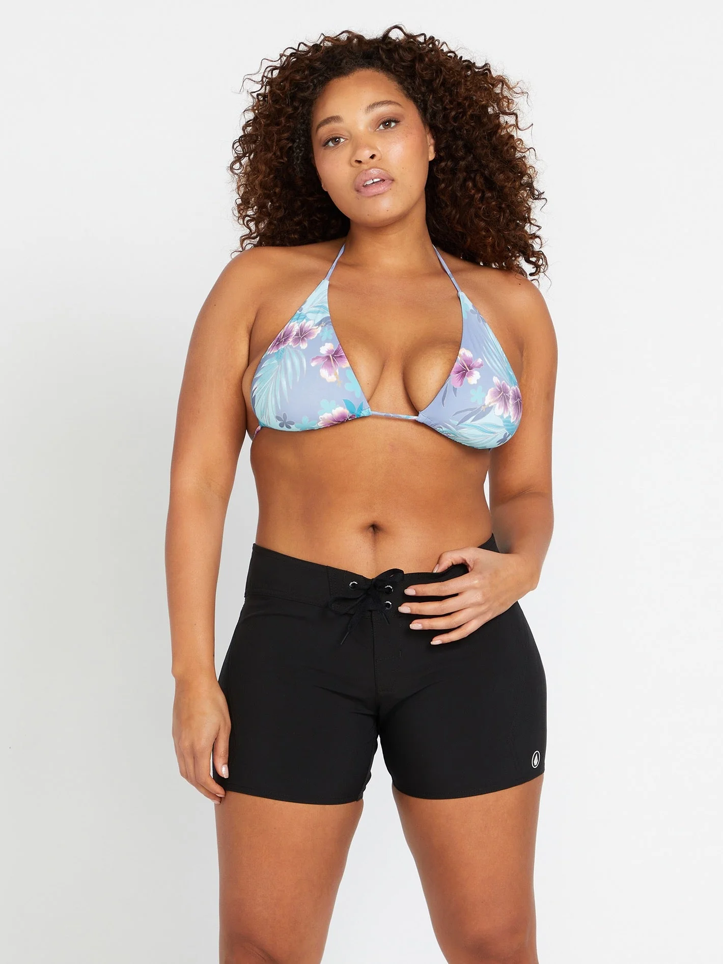 Women's Simply Solid Front-Tie Boardshorts