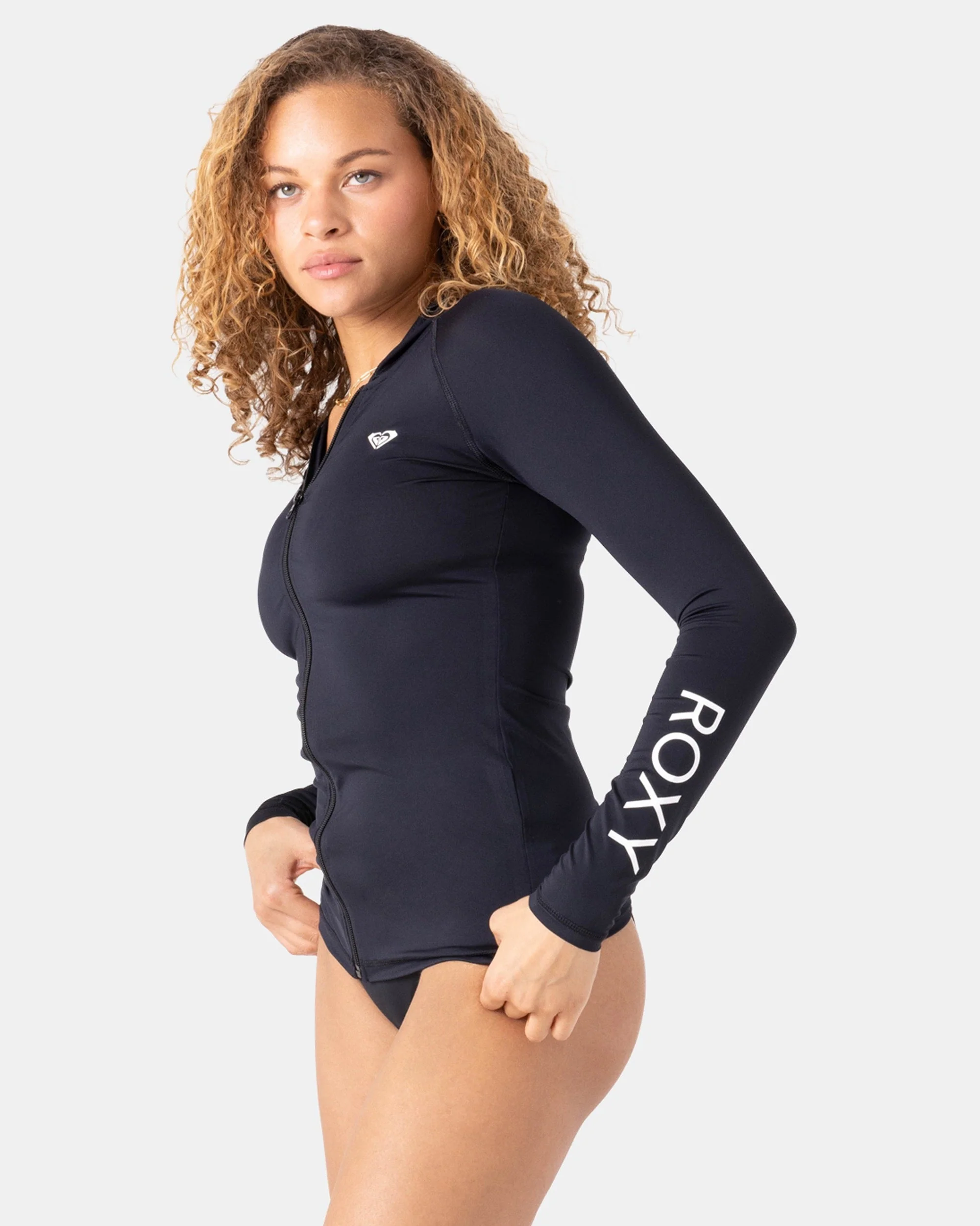 New Essentials Long Sleeve Zip Hooded Rashguard