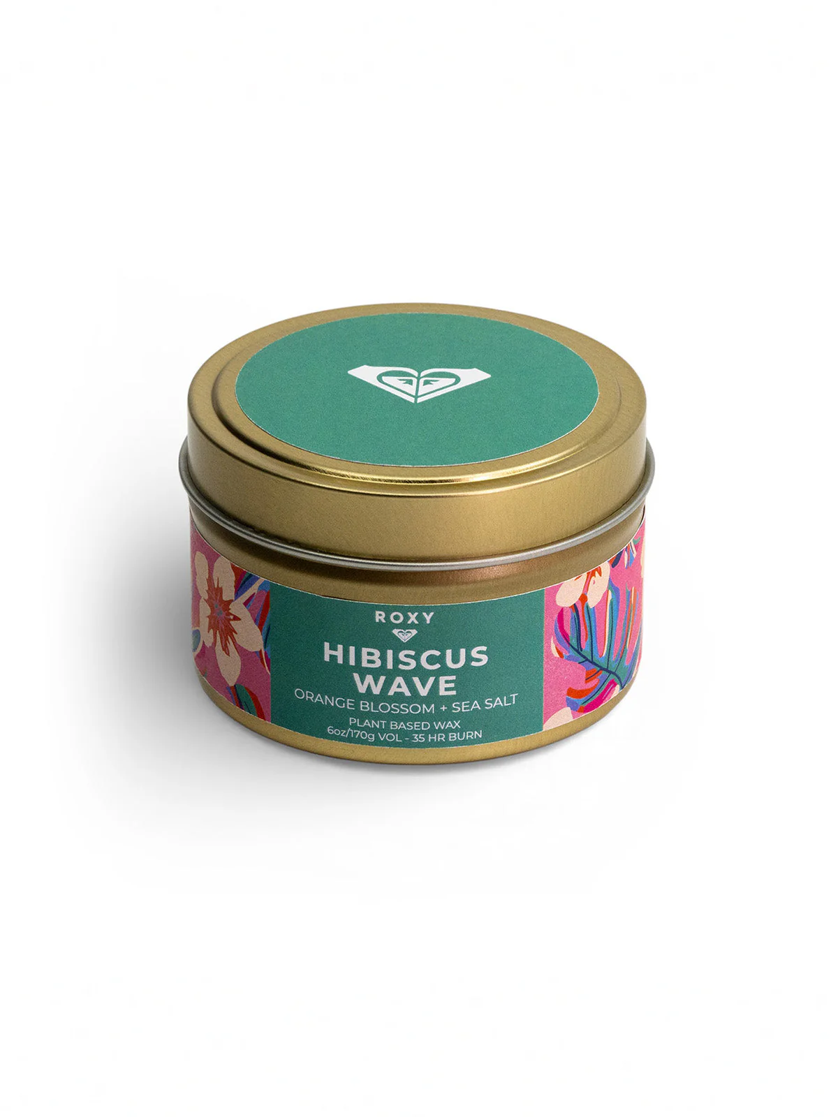 Hibiscus Wave Palm Tin Candle