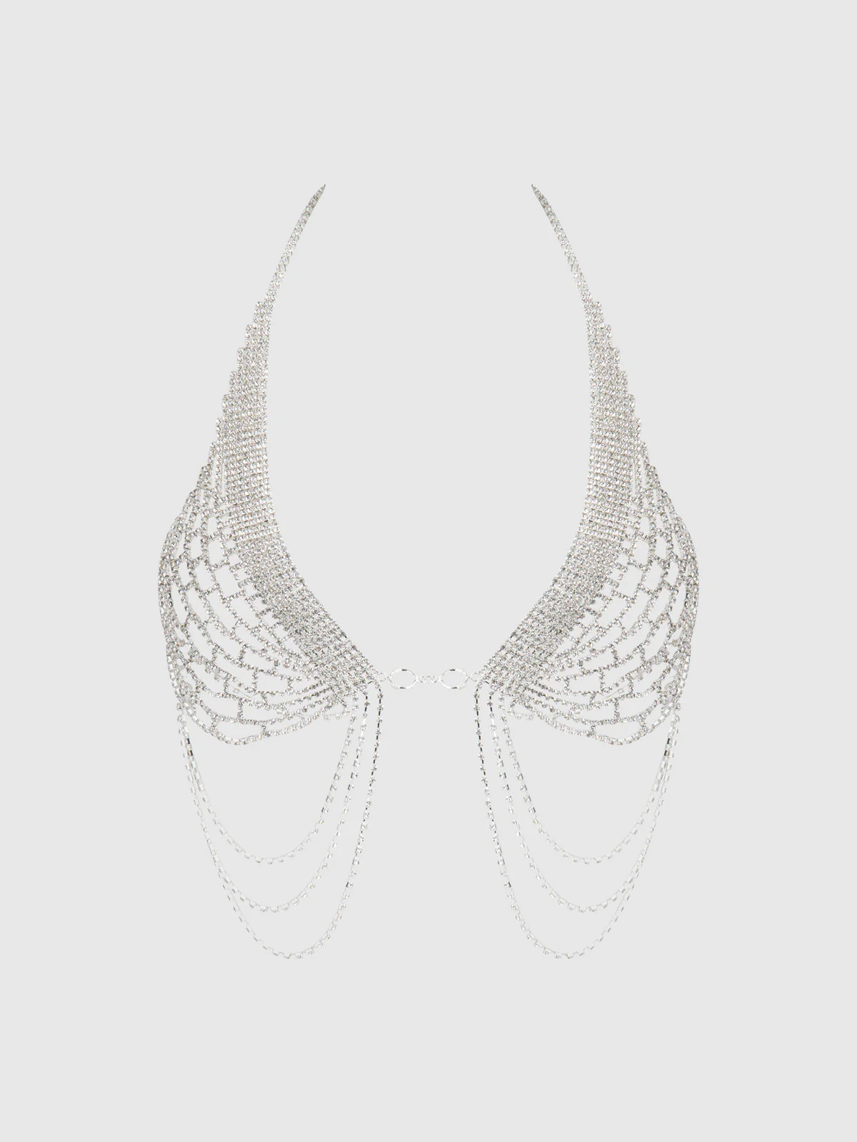 Ziggy Rhinestone Net Halter With Openable Front