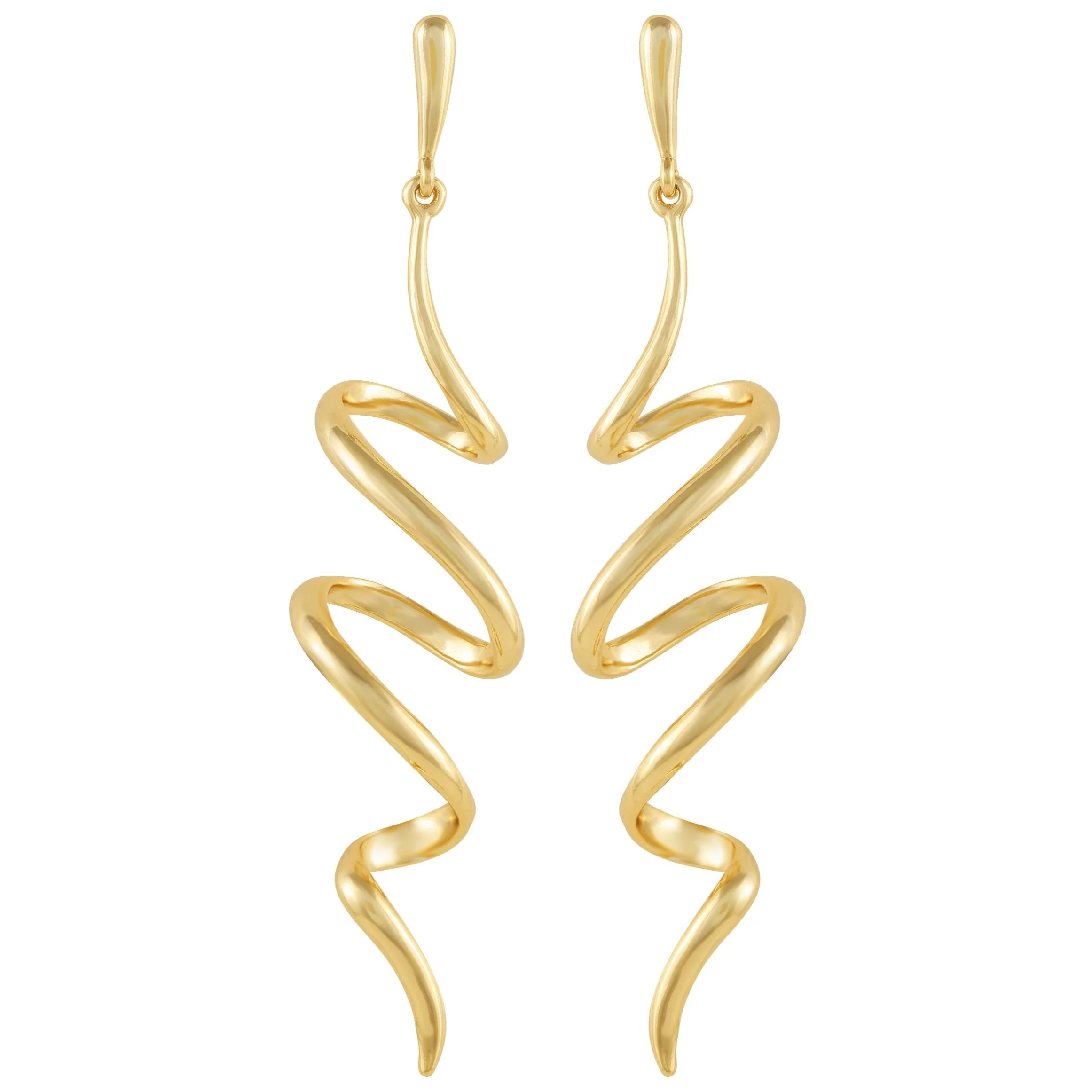 Goldtone Spiral Corkscrew Earrings