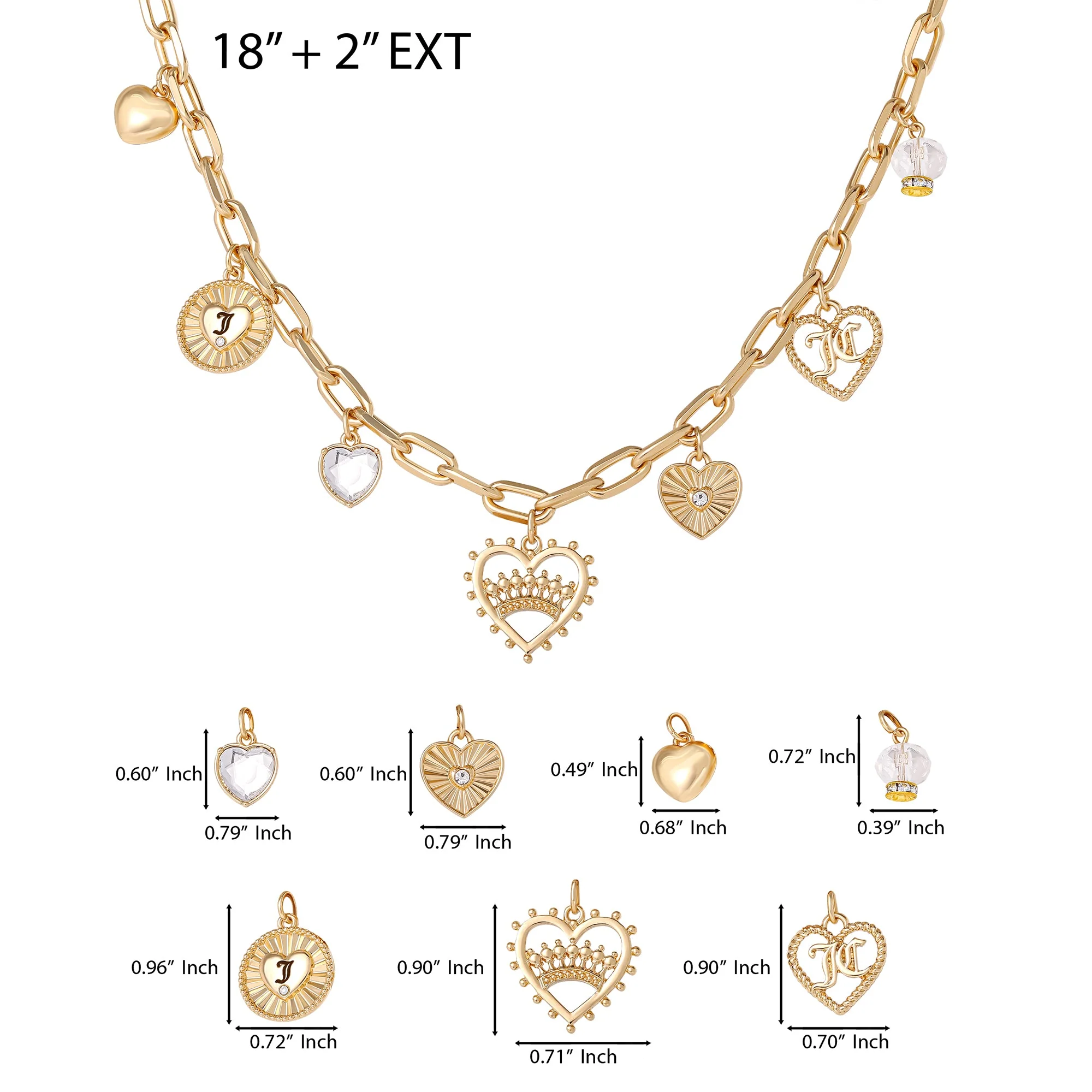 Heart Juicy Logo Charm Necklace