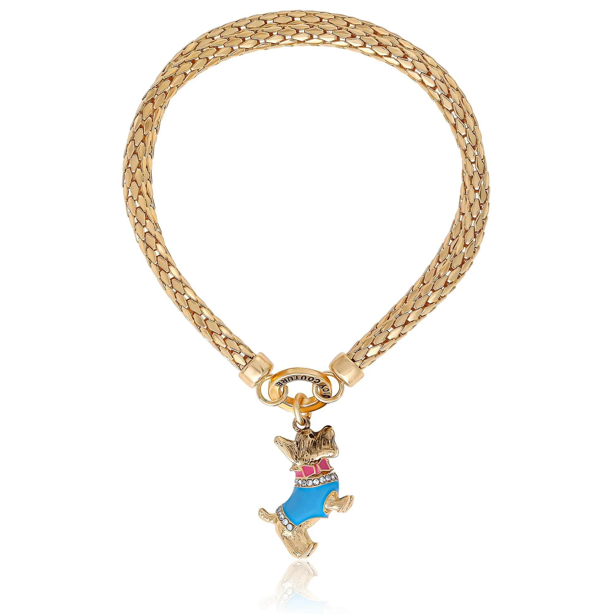 302-double-chain-bracelet-with-blue-dog-charm-1.webp Double Chain Bracelet with Blue Dog Charm