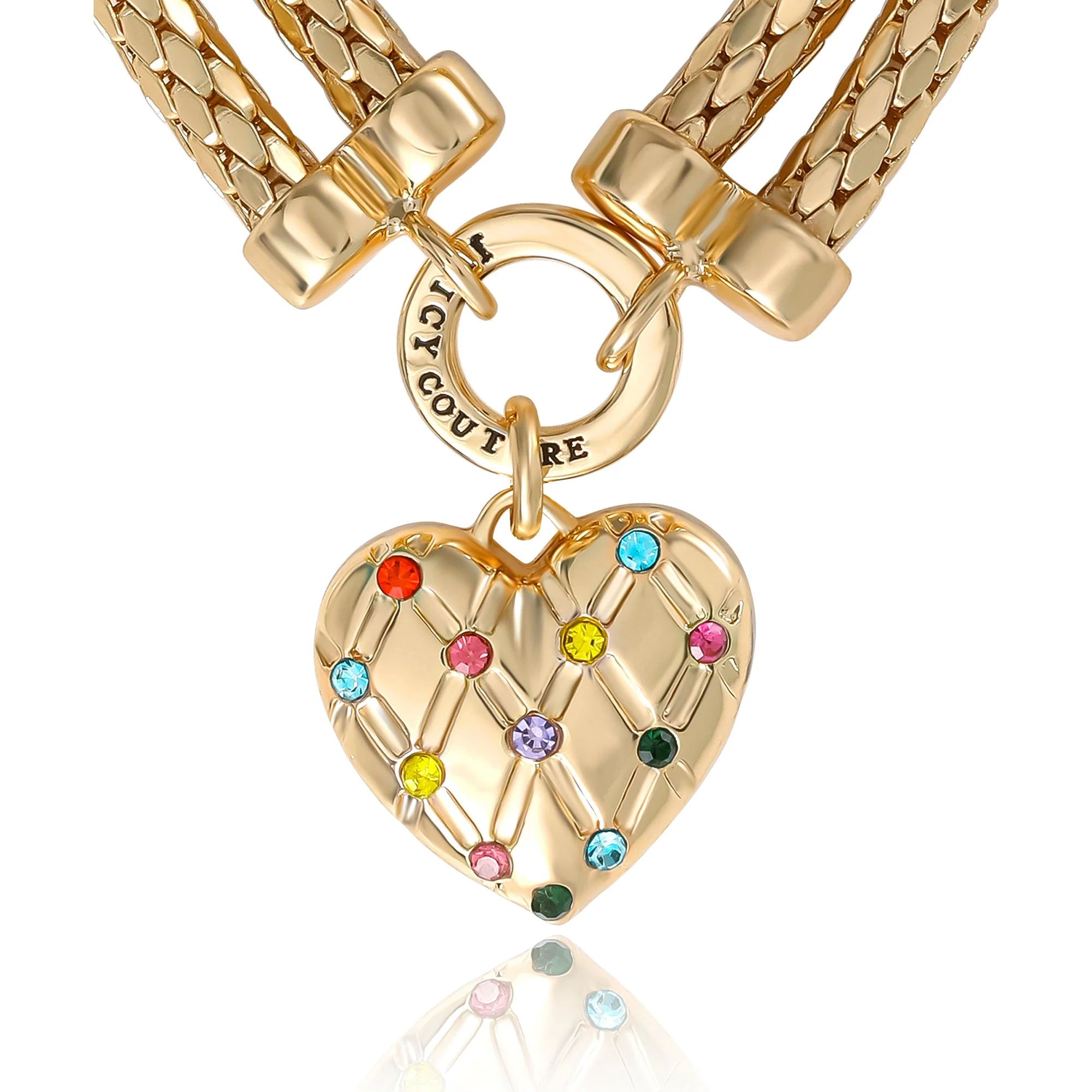 Double Chain Heart Padlock Bracelet