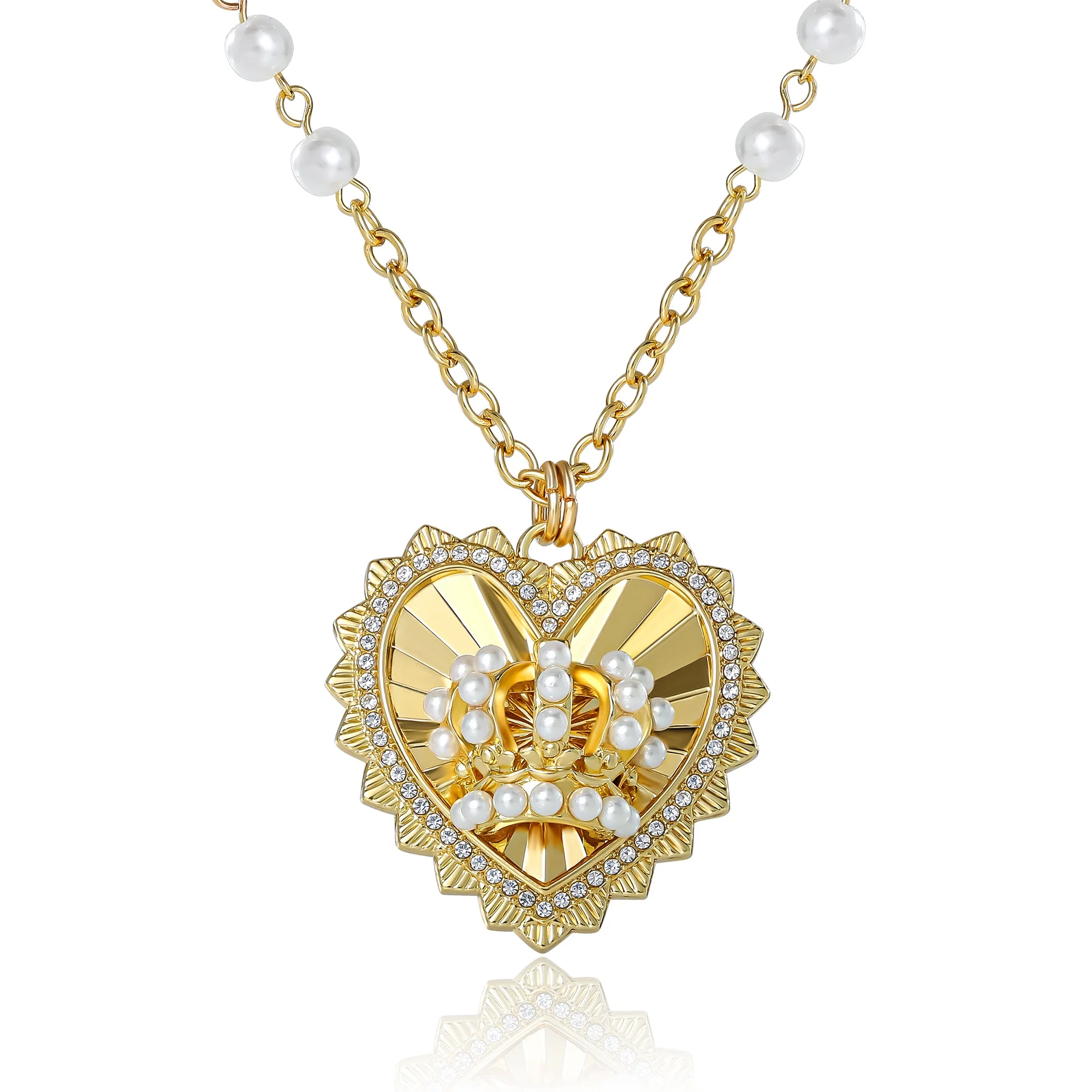 324-heart-crown-necklace-with-pearl-accent-1.webp Heart Crown Necklace with Pearl Accent