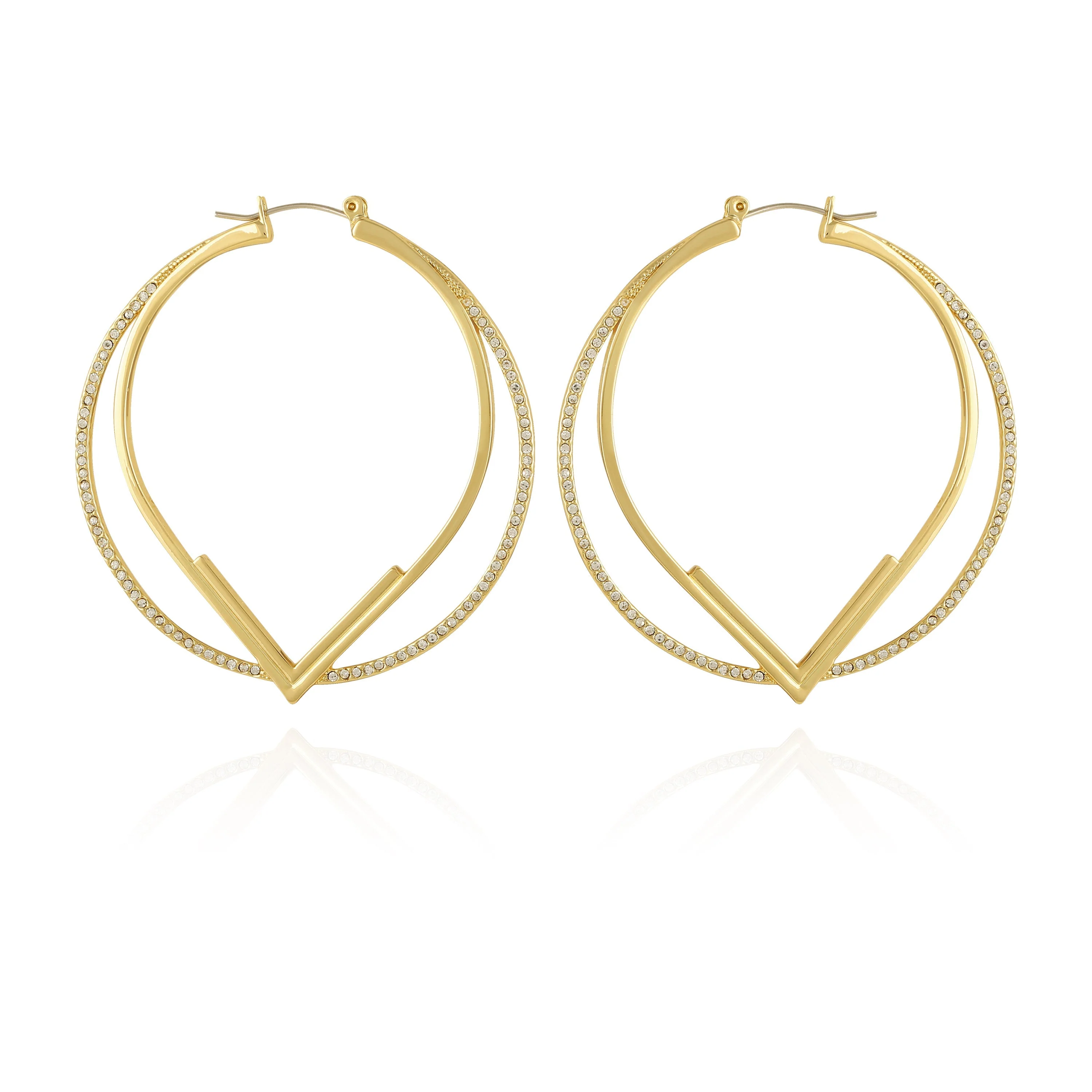 328-double-hoop-v-pave-earrings-1.webp Double Hoop V Pave Earrings