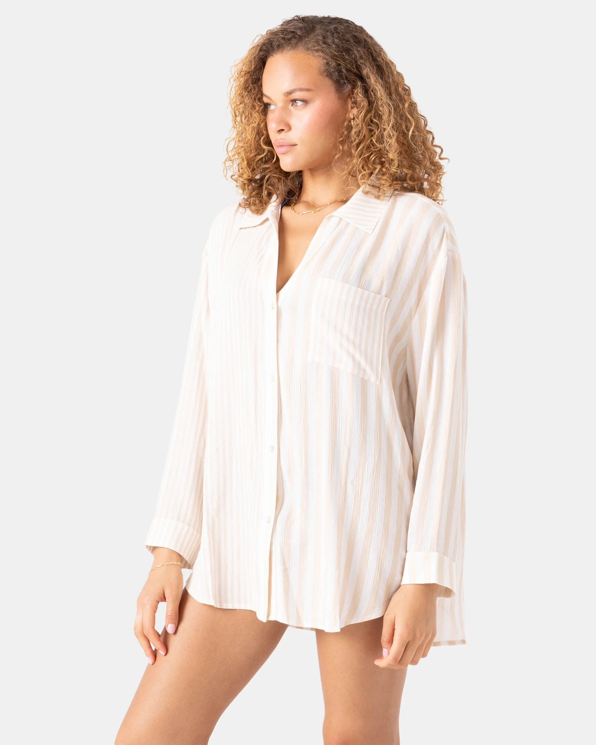 Stripe Out Cover Up Shirt
