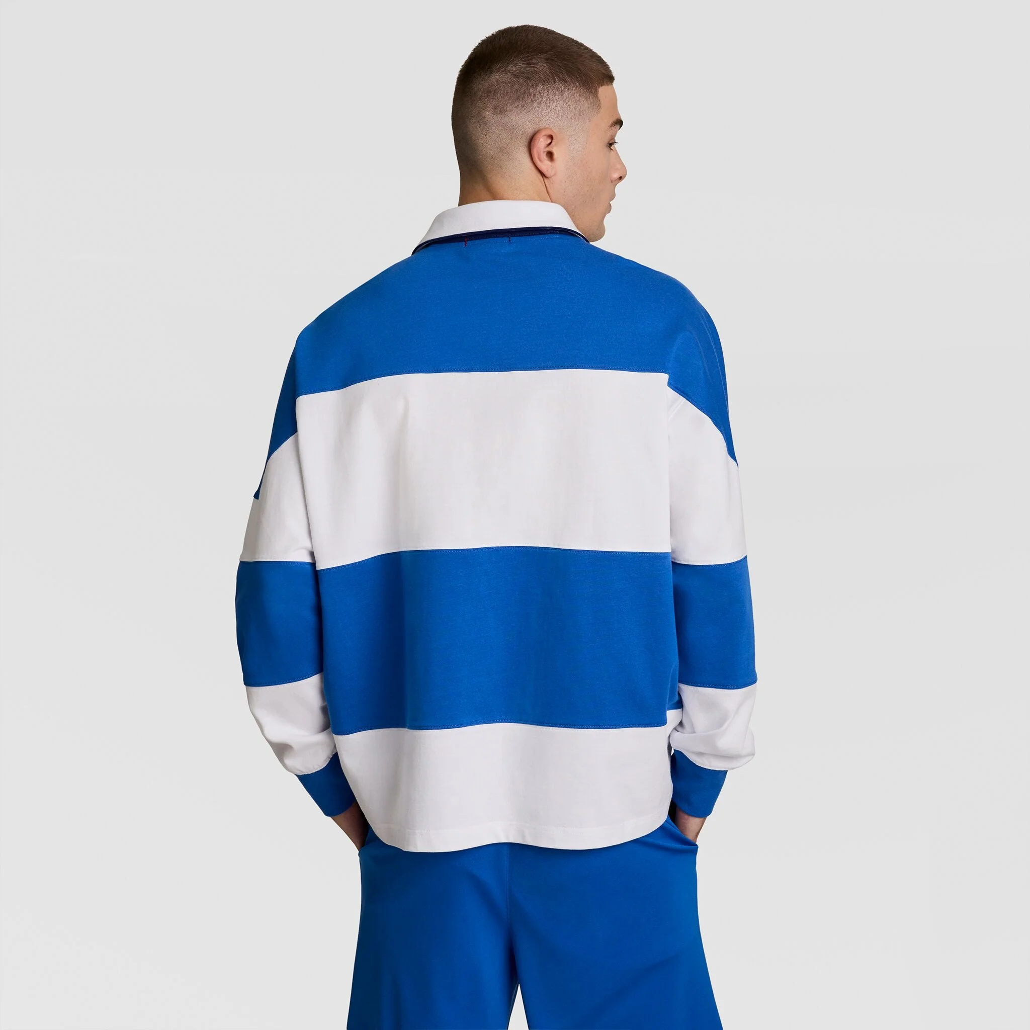 Gridiron Blocked Long Sleeve Rugby, Script Logo