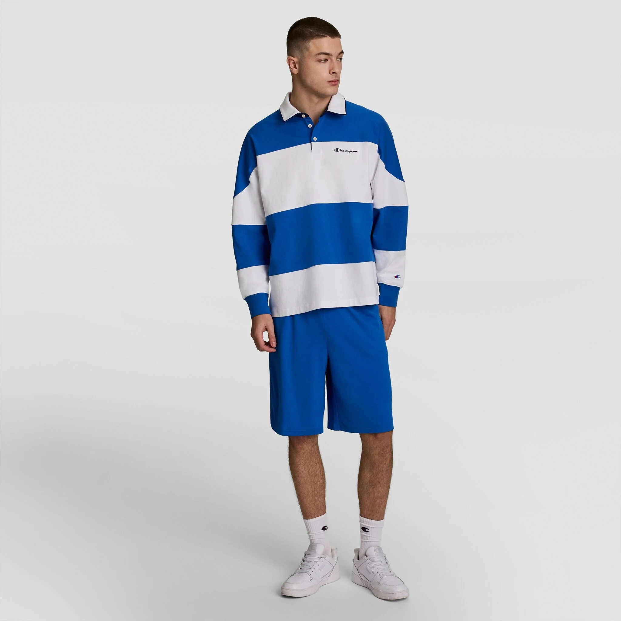 Gridiron Blocked Long Sleeve Rugby, Script Logo