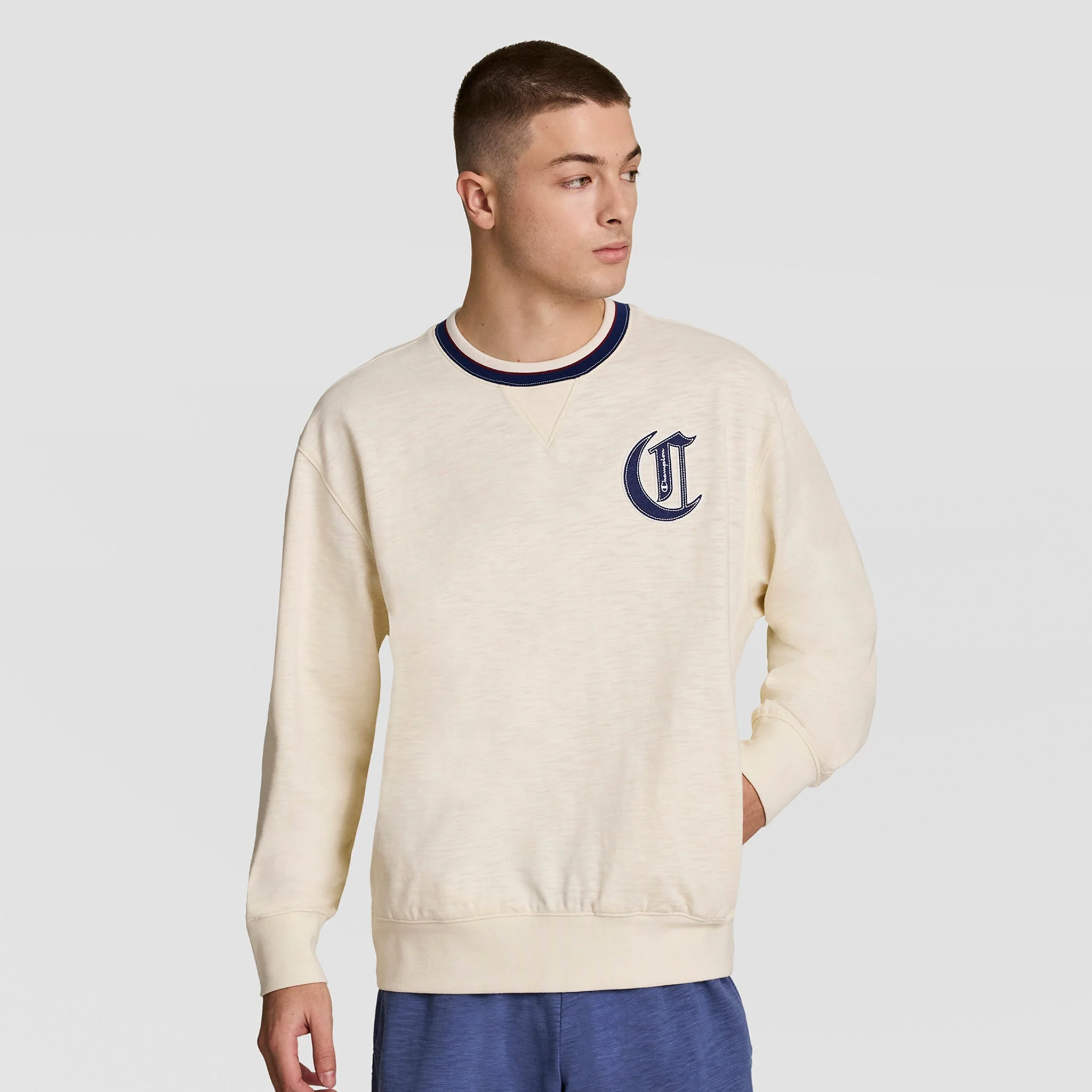 Modern Retro Washed Crew Sweatshirt, C Logo