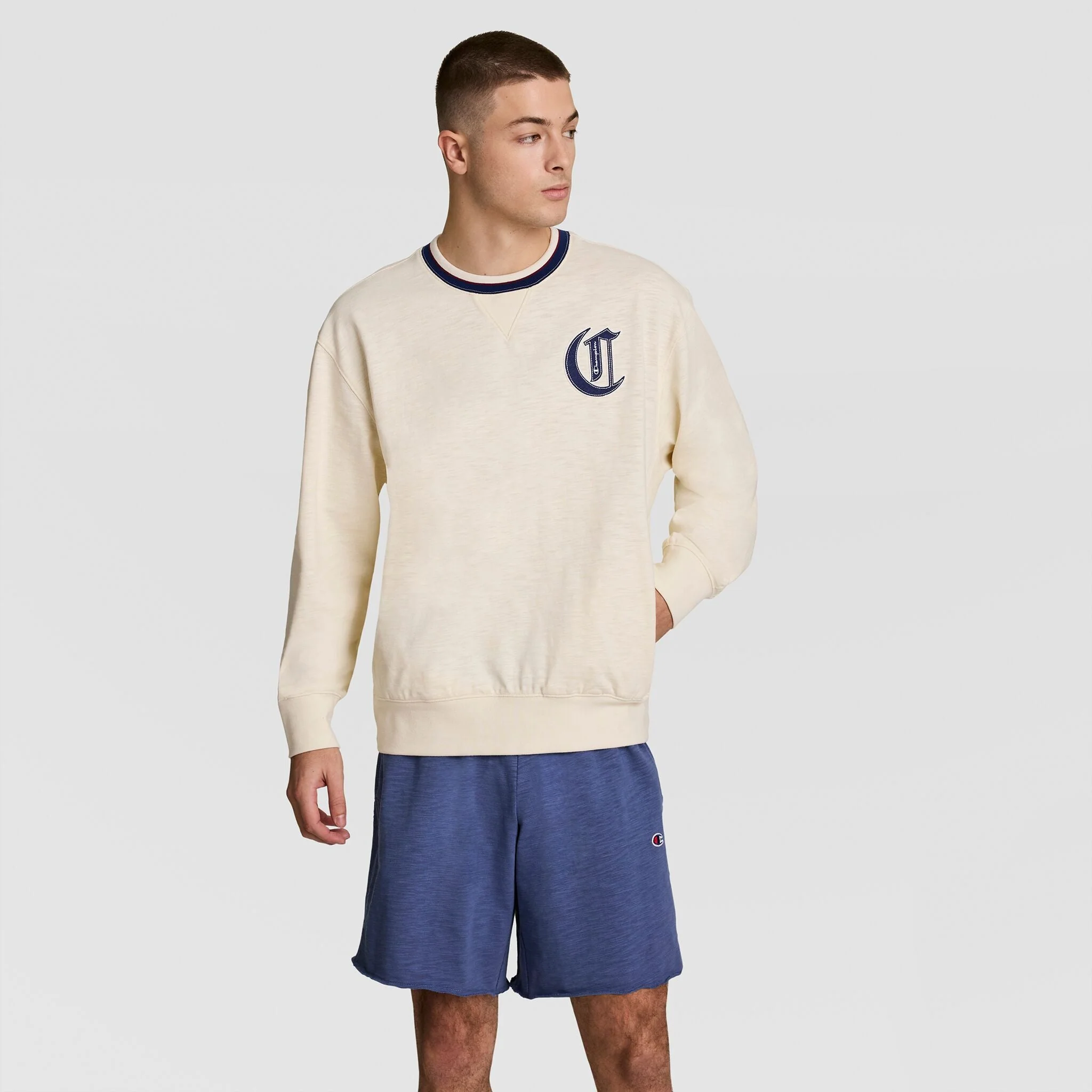 Modern Retro Washed Crew Sweatshirt, C Logo