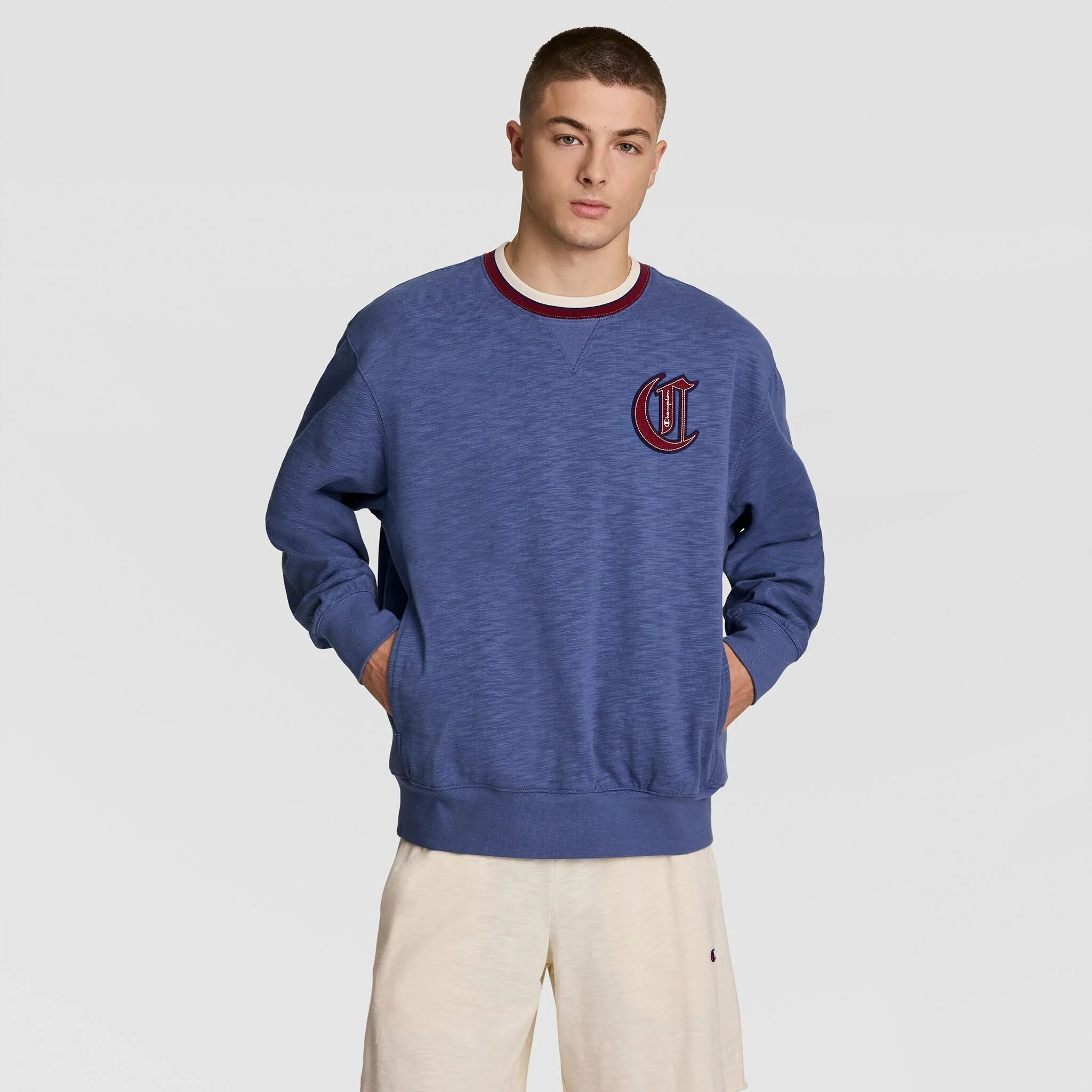 Modern Retro Washed Crew Sweatshirt, C Logo