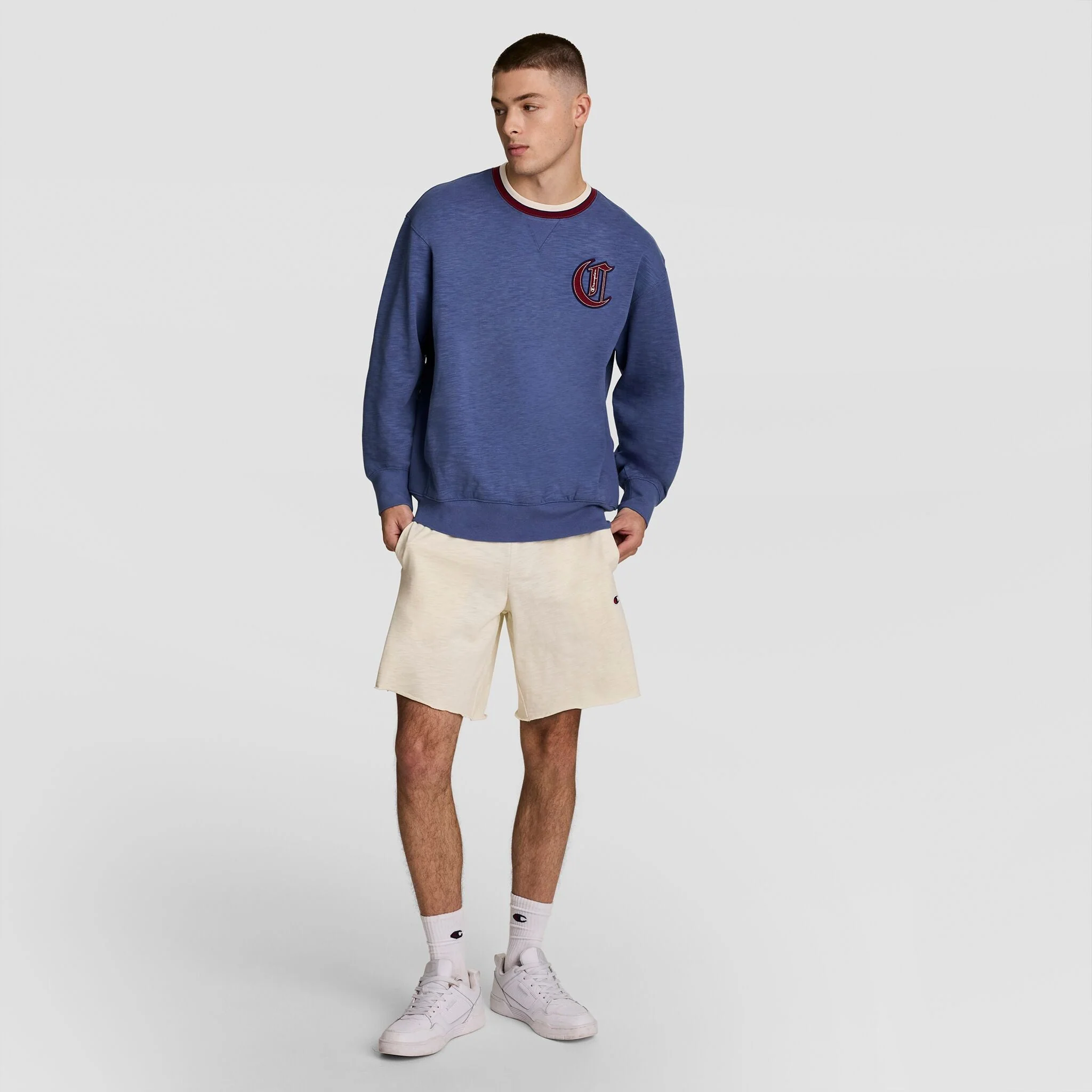 Modern Retro Washed Crew Sweatshirt, C Logo