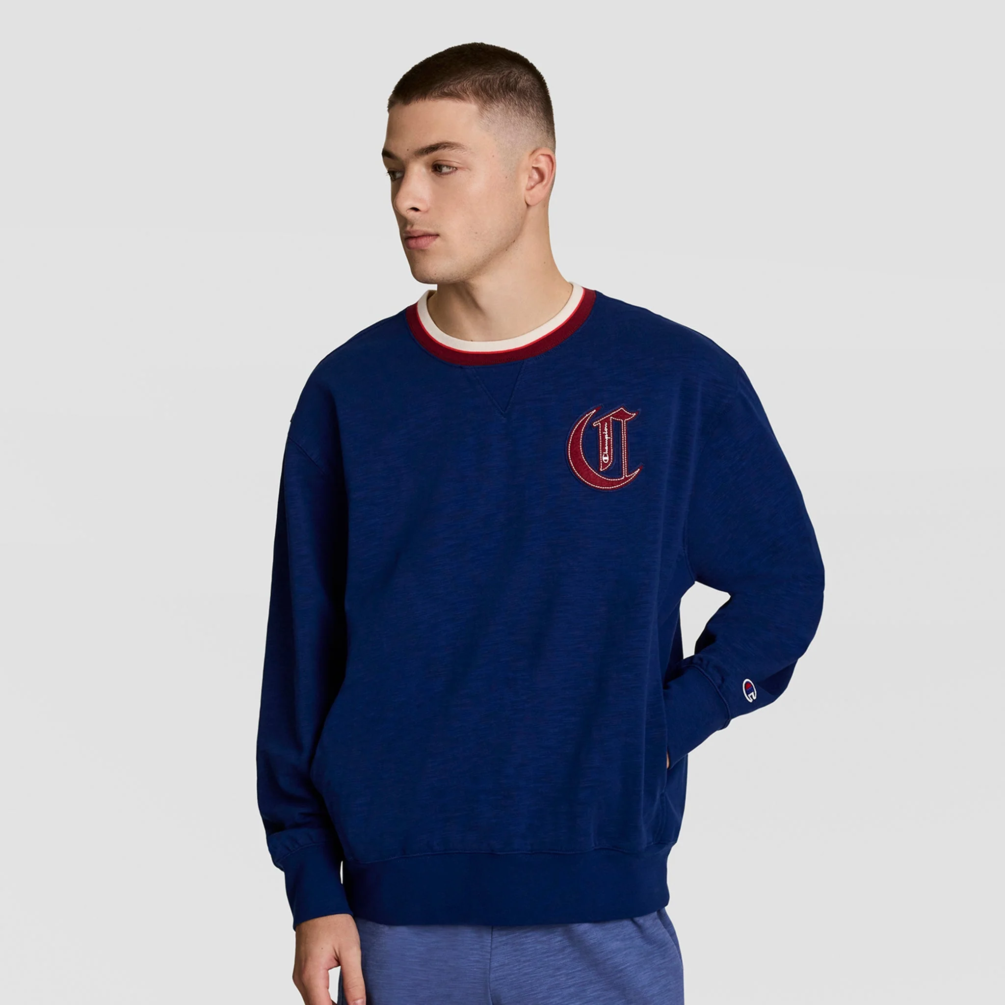 Modern Retro Washed Crew Sweatshirt, C Logo