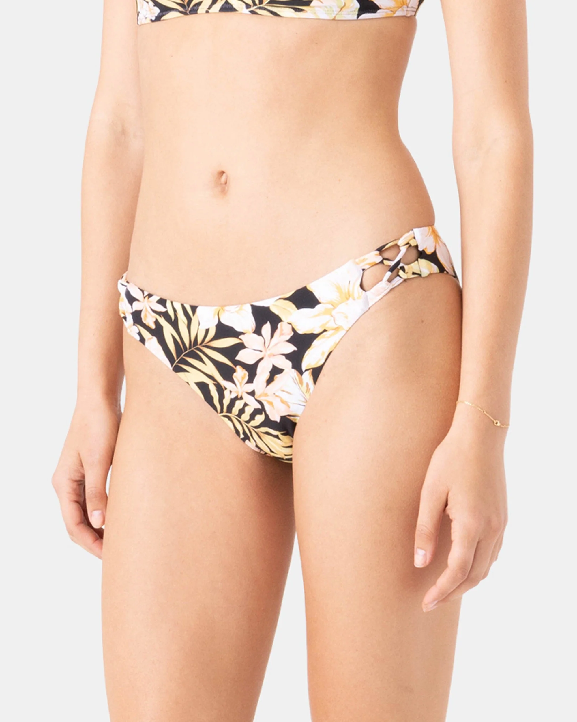 Tropical Hipster Lace Side Full Bikini Bottom