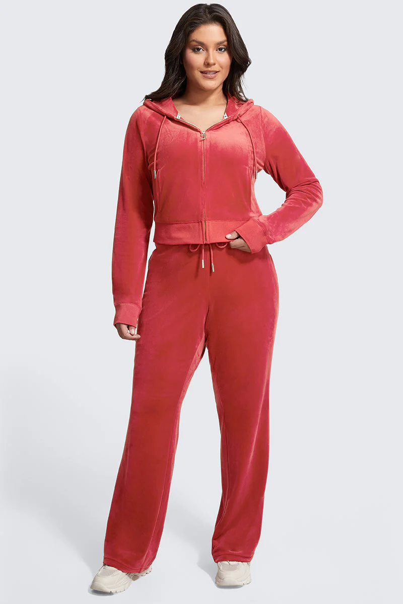 Plus-Size OG Big Bling Velour Track Pants