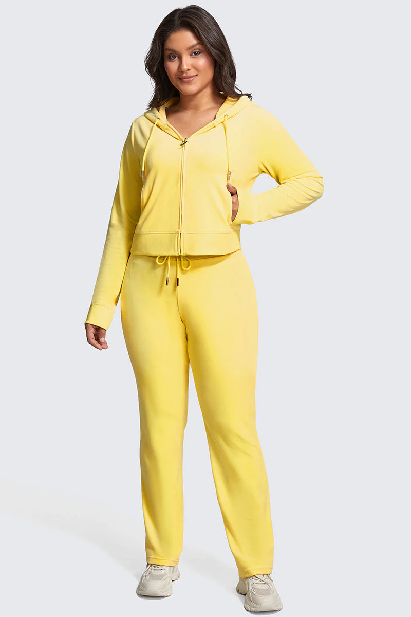 Plus-Size OG Big Bling Velour Track Pants