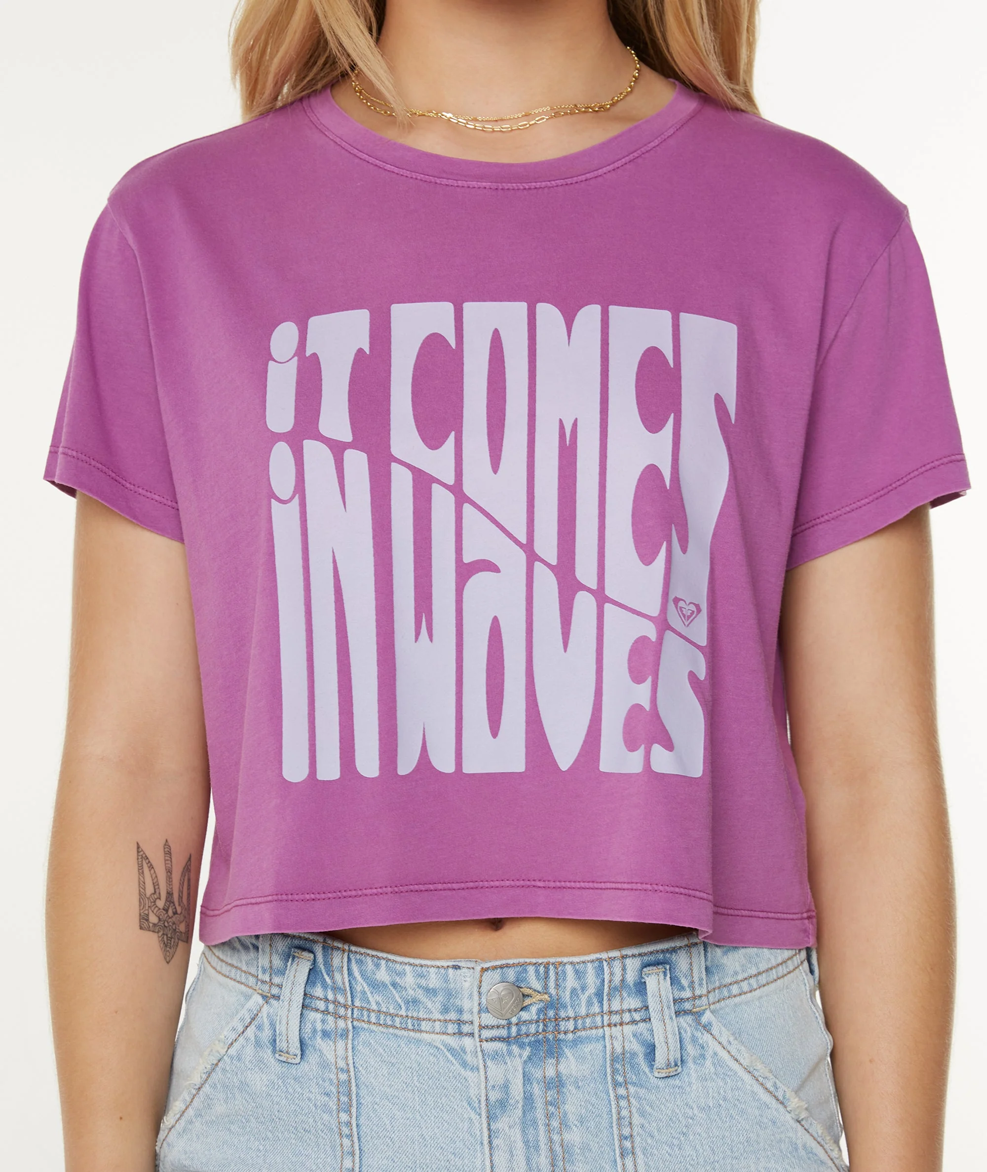 Comes In Waves Cropped Boxy Tee