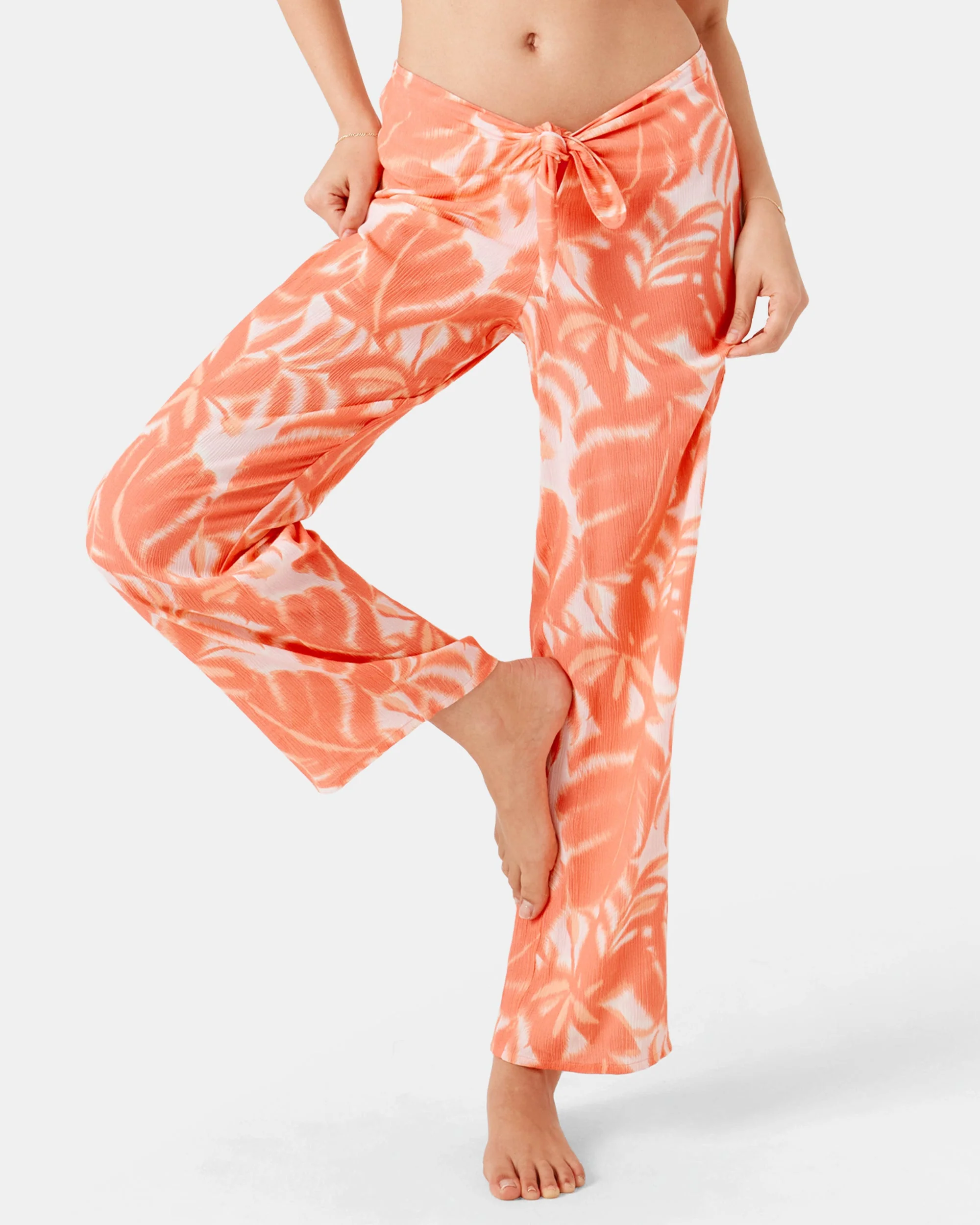 Palm Haze Tie Front Cover Up Pant