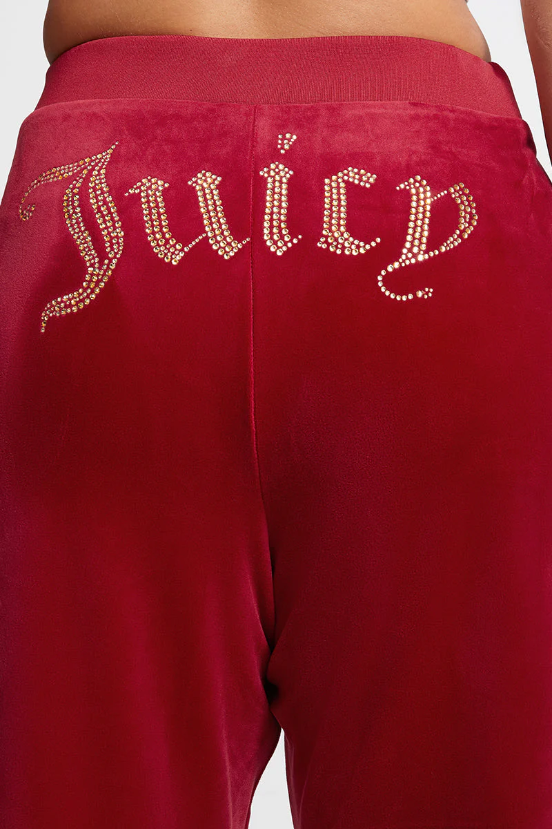 Plus-Size OG Big Bling Velour Track Pants