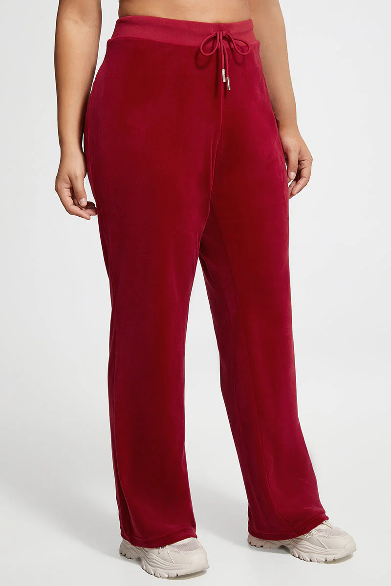 Plus-Size OG Big Bling Velour Track Pants